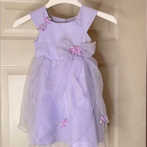 Youngland Purple Toddler’s Dress with tulle & flowers